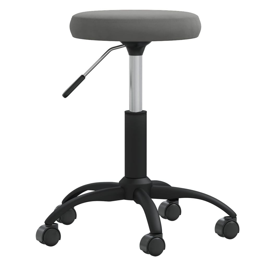 Massage Stool Velvet Dark Grey (333175)