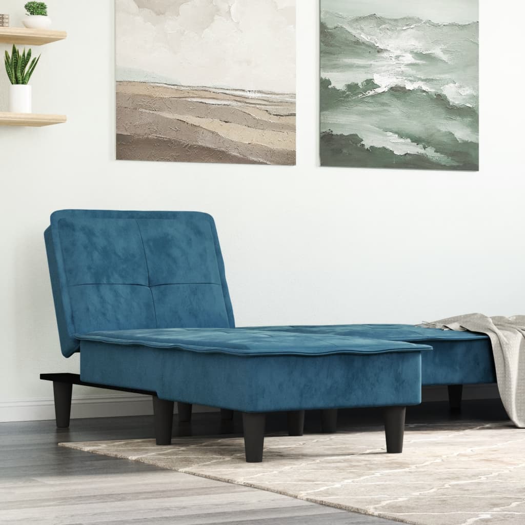Chaise Longue Blue Velvet