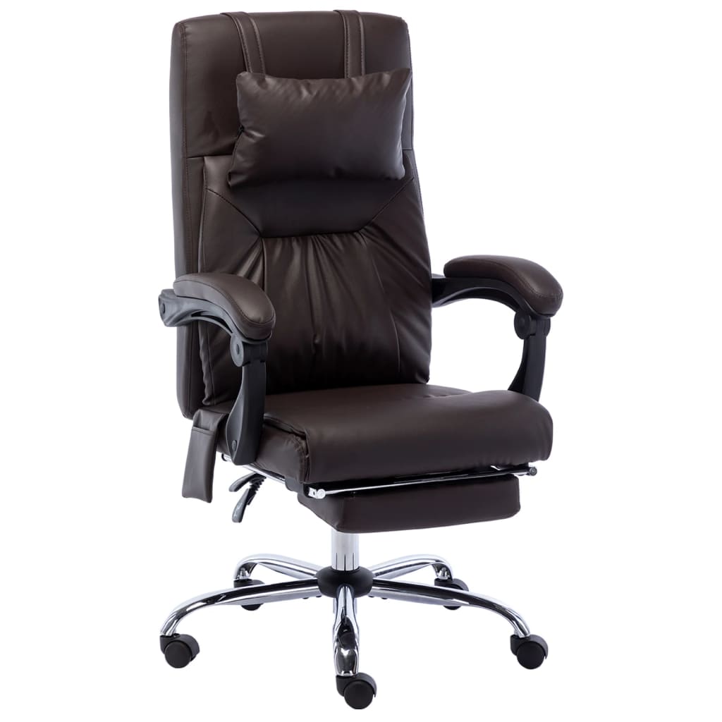 Massage Office Chair Brown Faux Leather