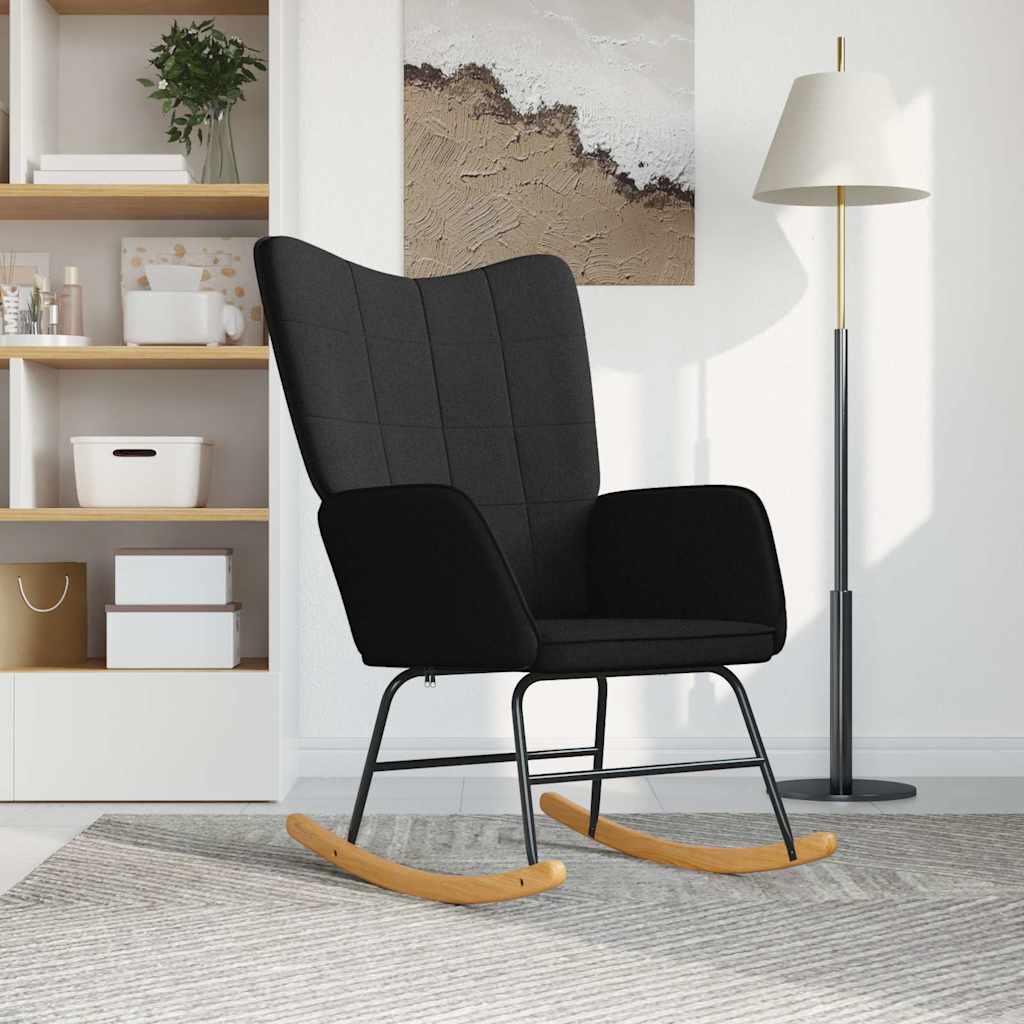 Rocking Chair Black Fabric