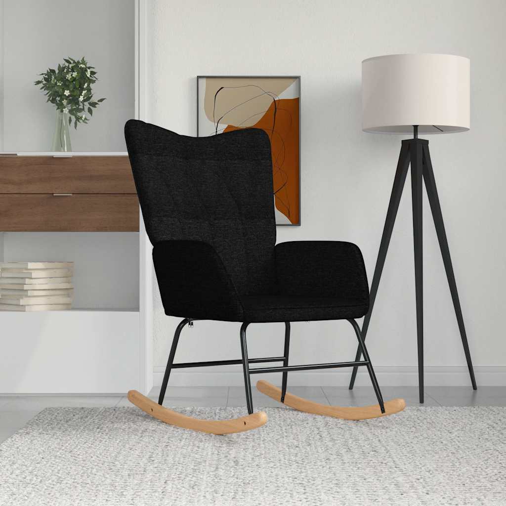 Rocking Chair Black Fabric