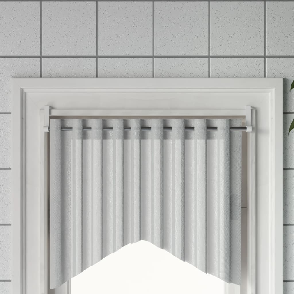 Curtain Rails 2 pcs White and Silver 40-60 cm Aluminium