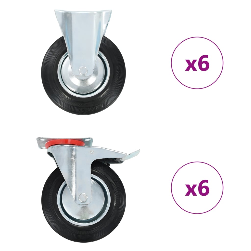 12 pcs Casters 200 mm (3x143465)