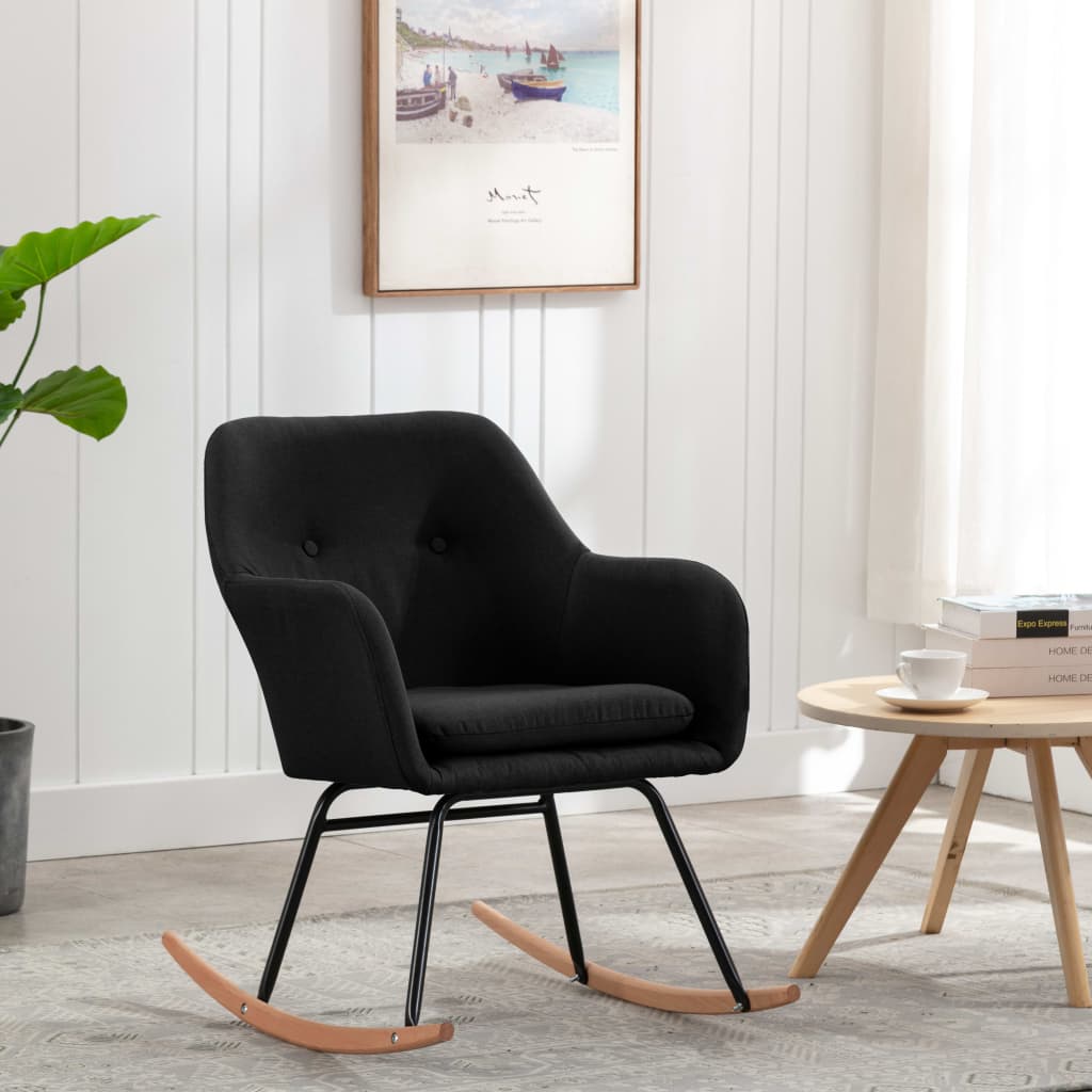 Rocking Chair Black Fabric