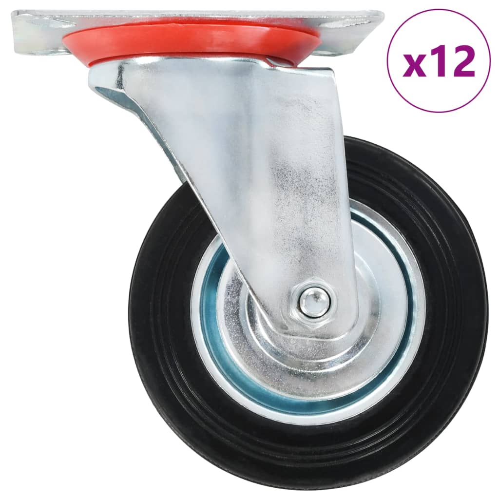 12 pcs Swivel Casters 100 mm (3x143445)