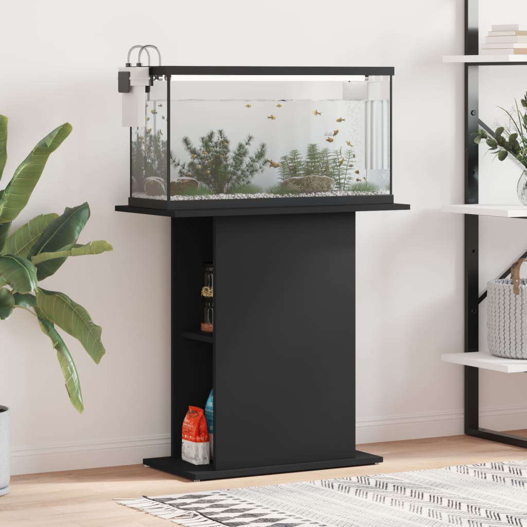 Aquarium Stand Black 75x36x72,5 cm Engineered Wood