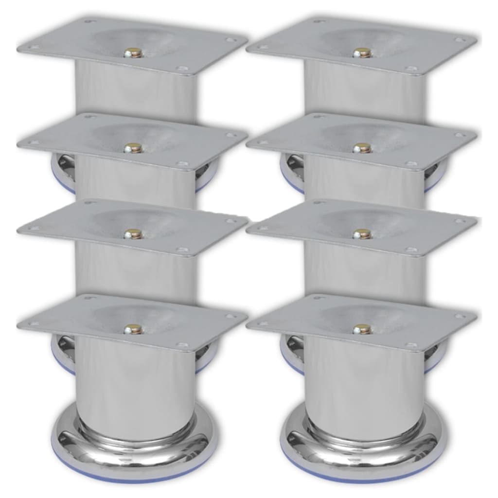 Round Sofa Legs 8 pcs Chrome 60 mm(2x242157)
