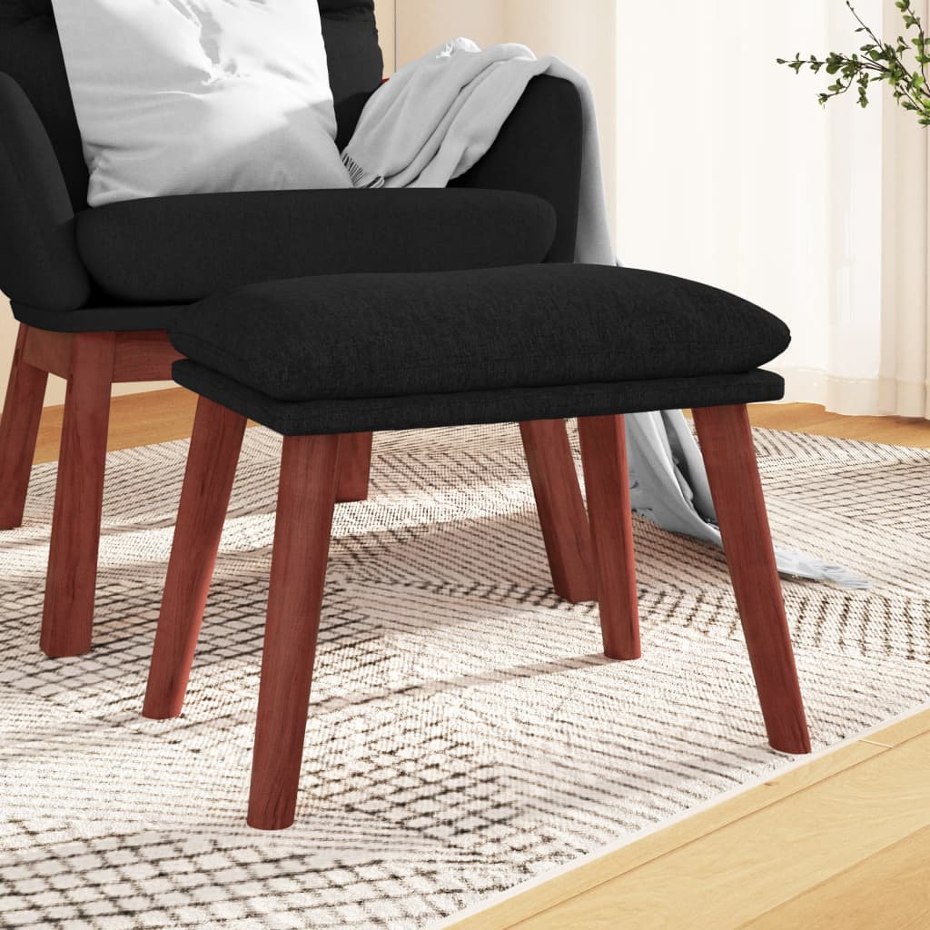 Footstool Black 45x29,5x35 cm Fabric