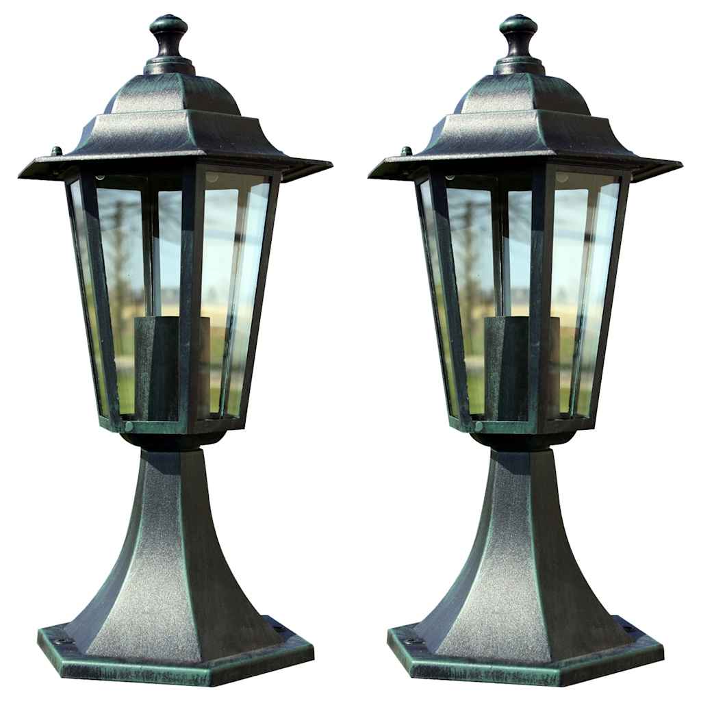Garden Lights 2 pcs Dark Green/Black Aluminium(2x40249)