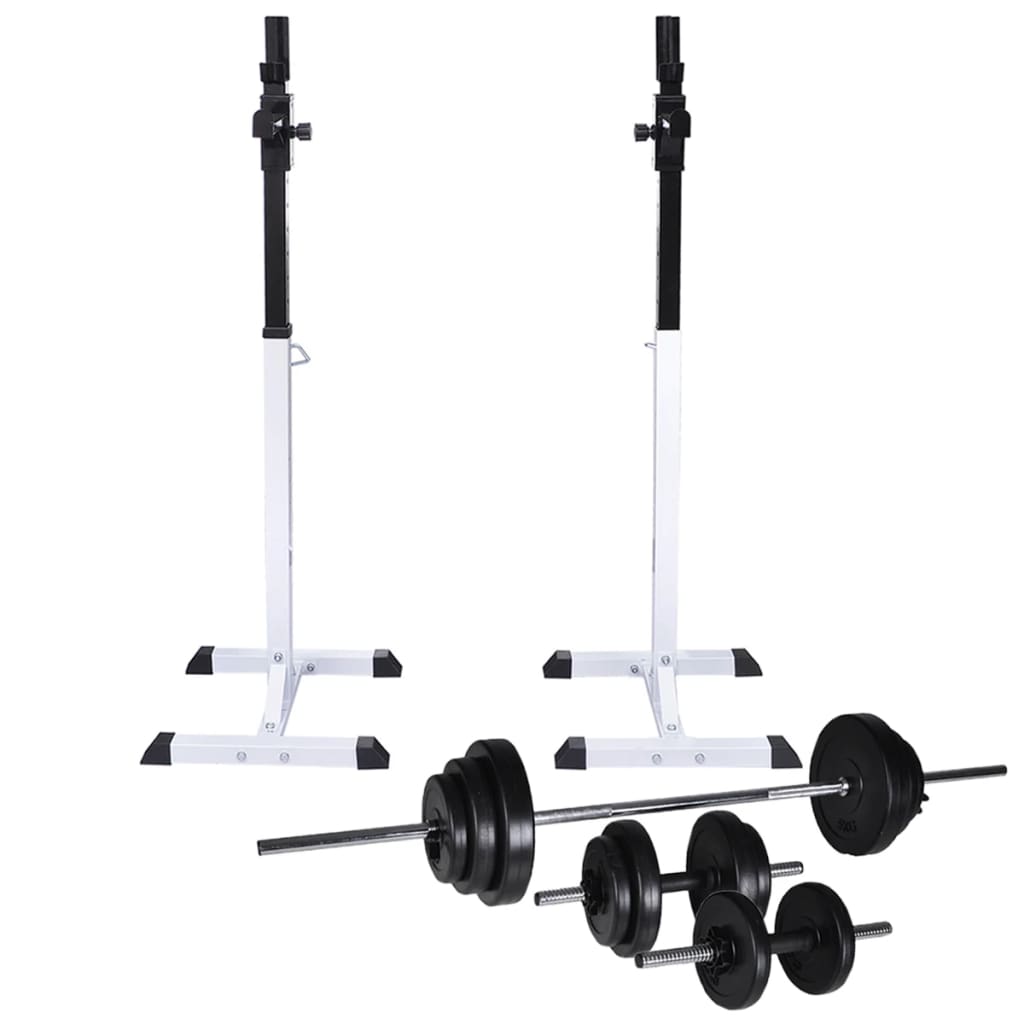 Barbell Squat Rack with Barbell and Dumbbell Set 30,5 kg (90363+90377)