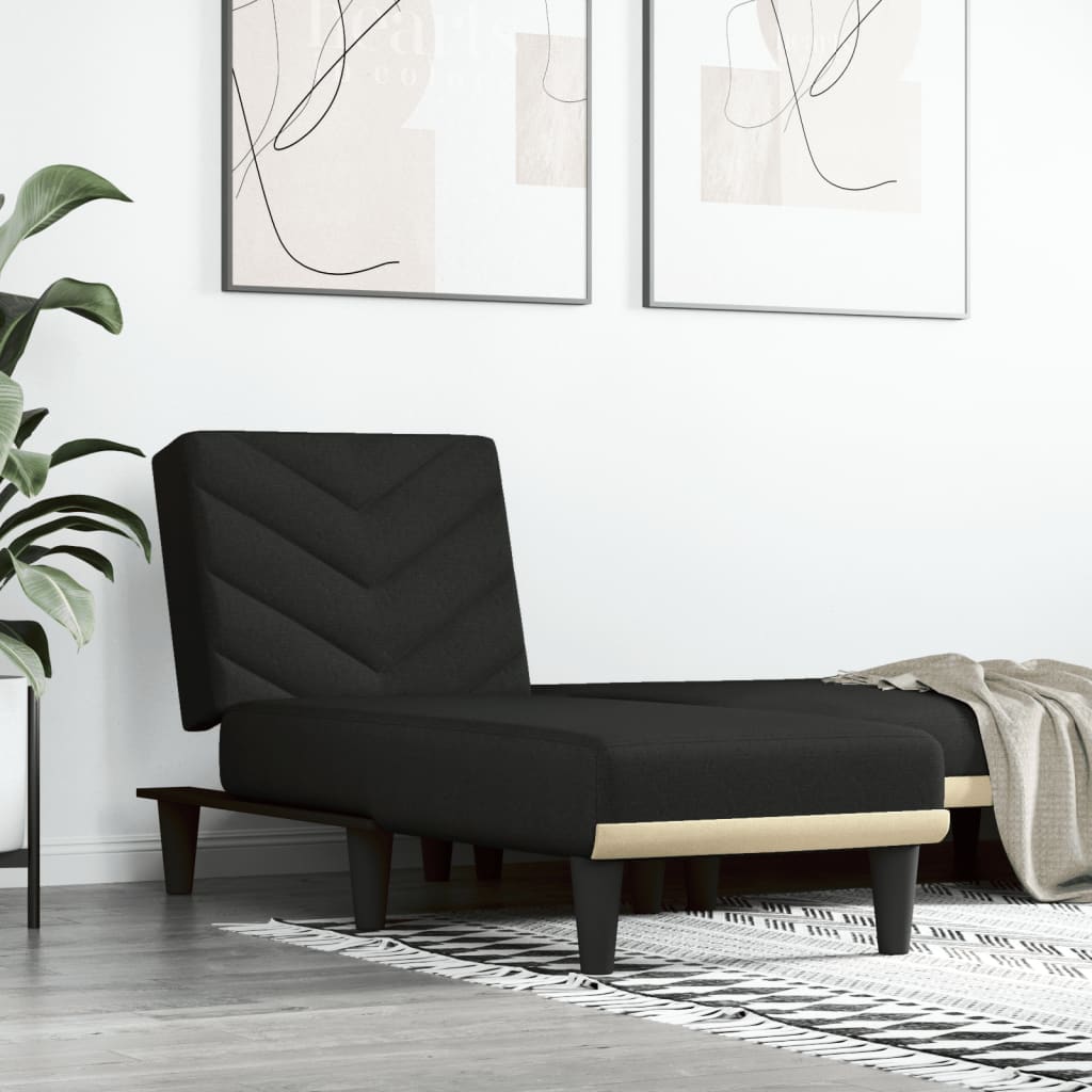 Chaise Longue Black Fabric