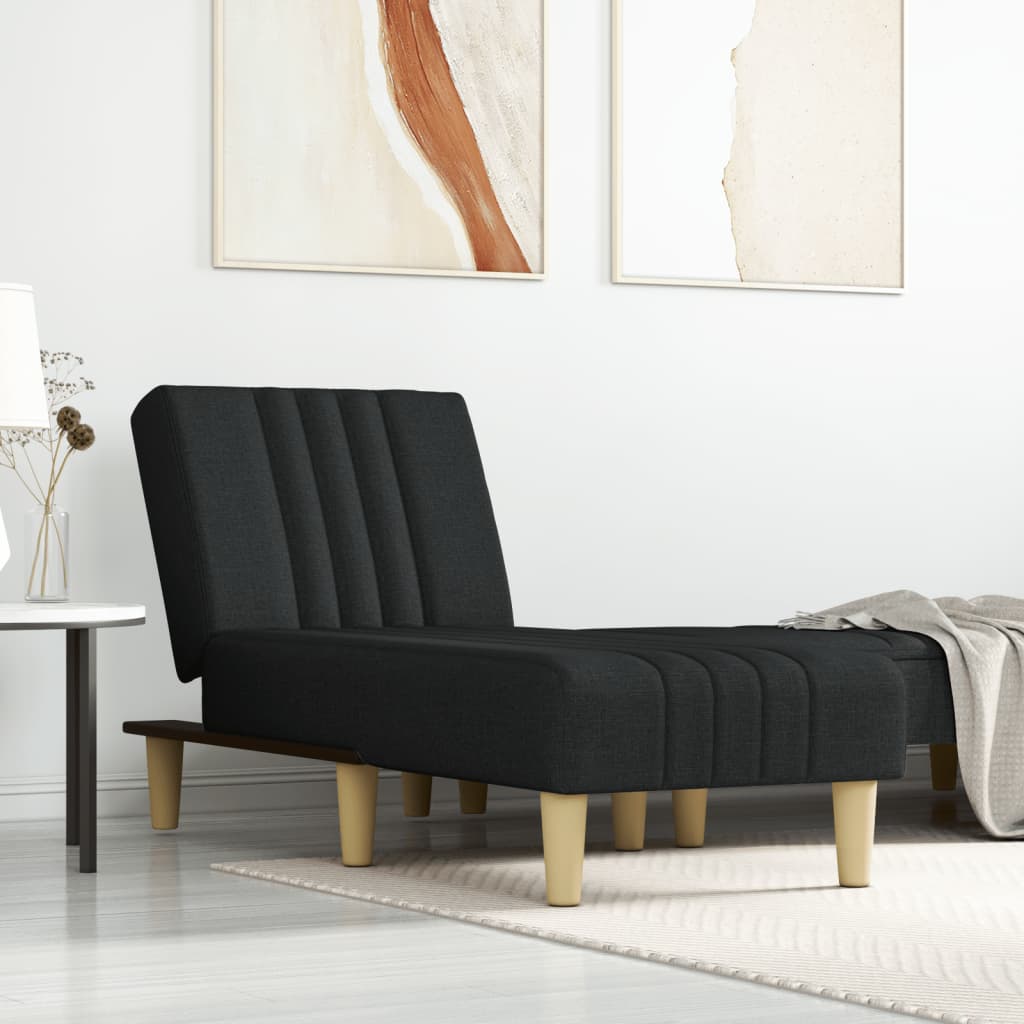 Chaise Longue Black Fabric