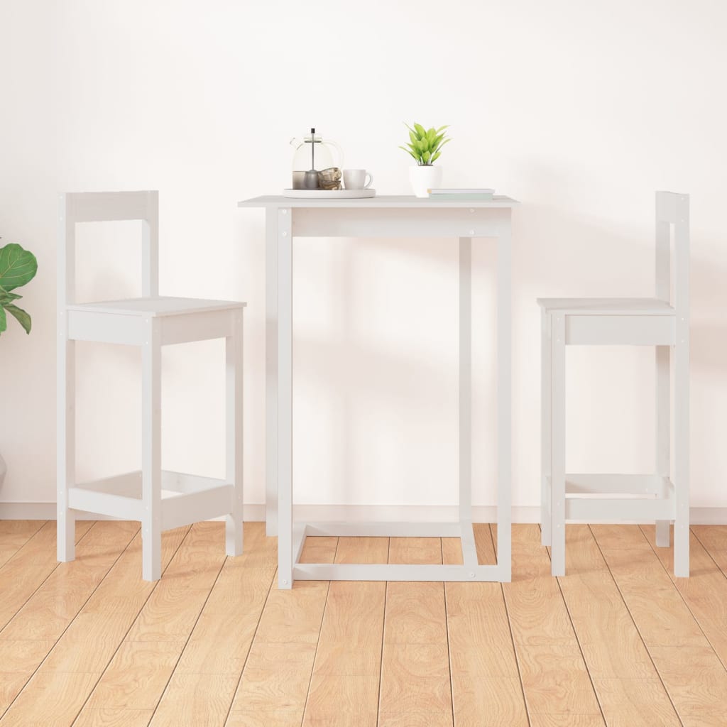 Bar Chairs 2 pcs White 40x41,5x112 cm Solid Wood Pine