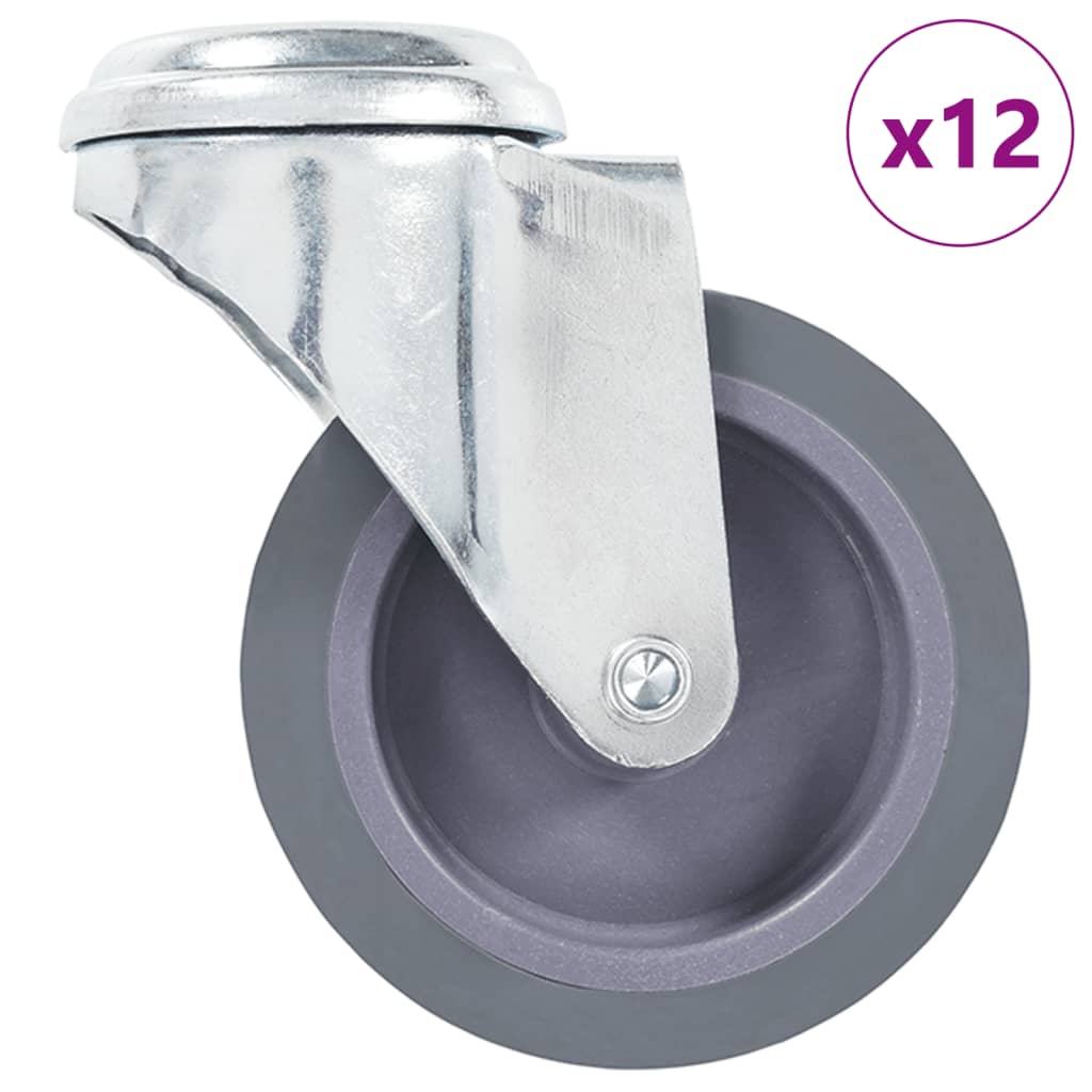 12 pcs Bolt Hole Swivel Casters 75 mm (3x143424)