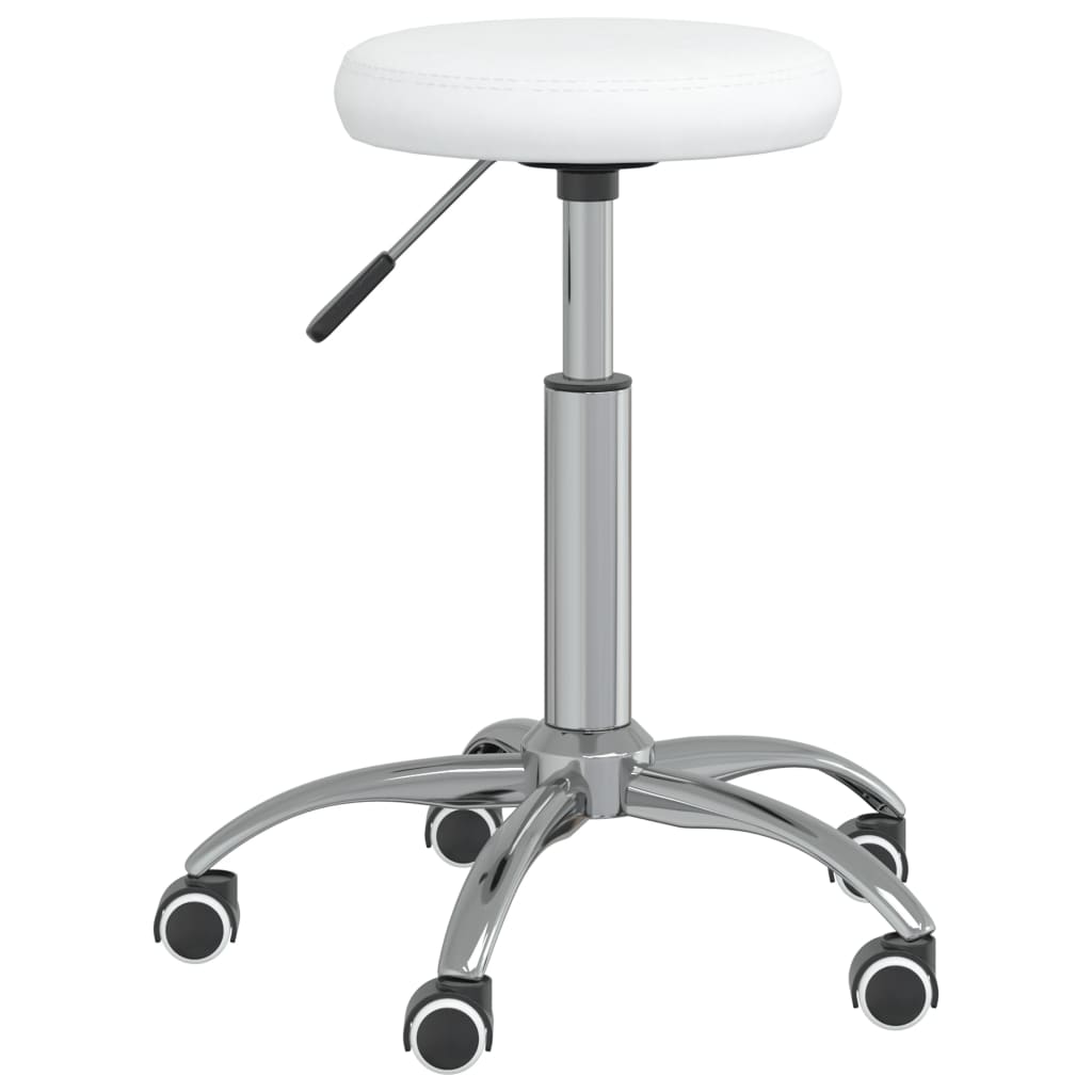Massage Stool Faux Leather White (333151)