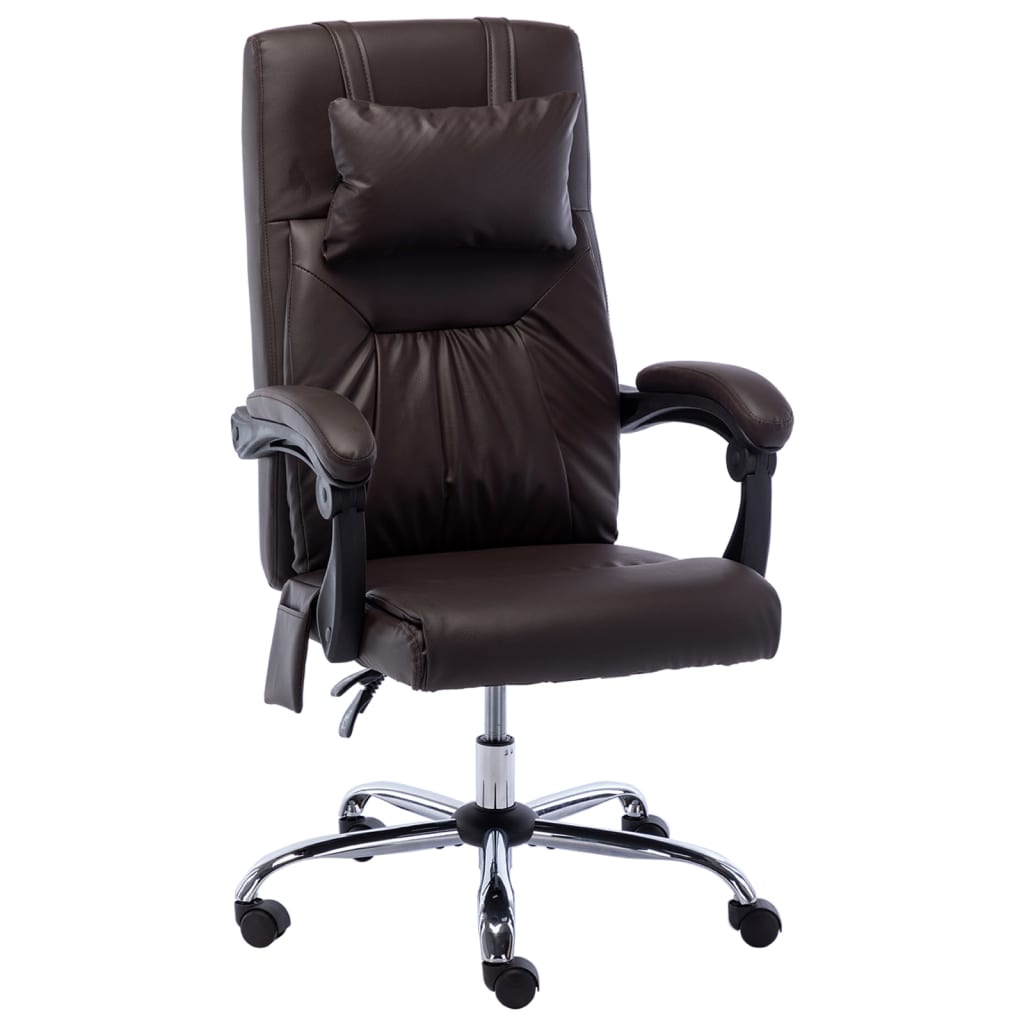 Massage Office Chair Brown Faux Leather