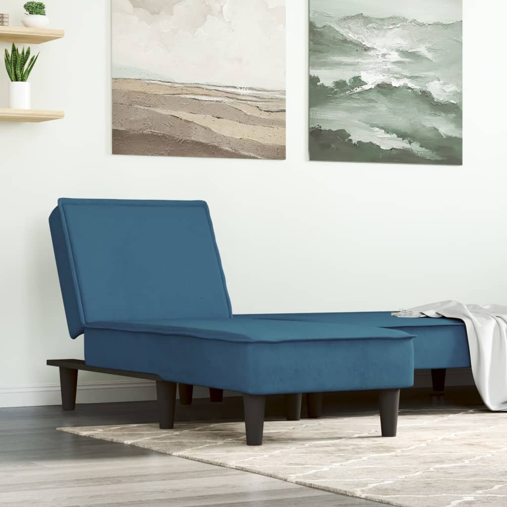 Chaise Longue Blue Velvet