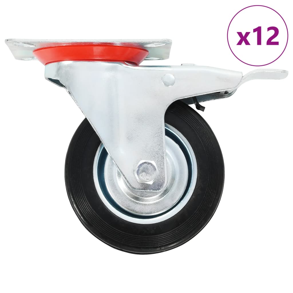 12 pcs Swivel Casters 100 mm (3x143446)