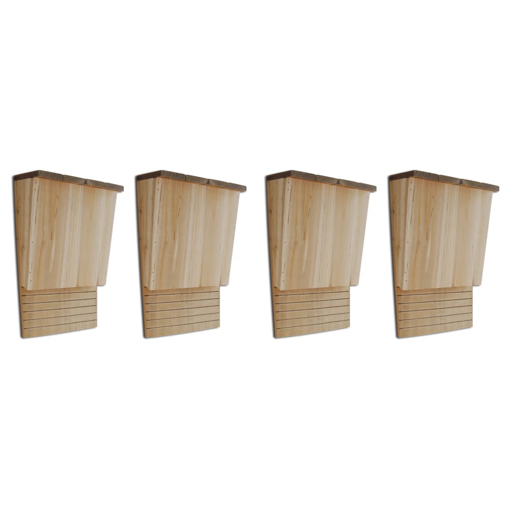 Bat Houses 4 pcs 22x12x34 cm Wood (2x41293)