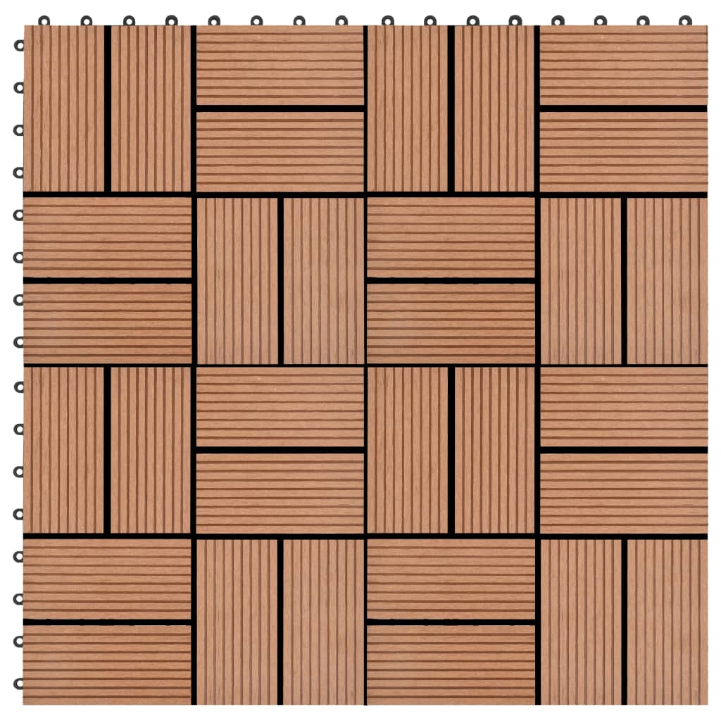 22 pcs Decking Tiles 30x30 cm 2 sqm WPC Brown (2x45029)