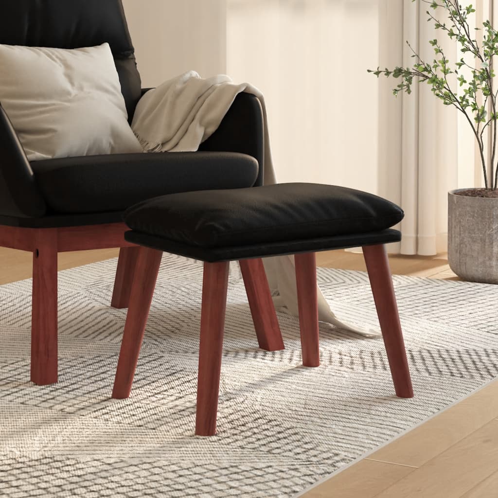 Footstool Black 45x29,5x35 cm Faux Leather